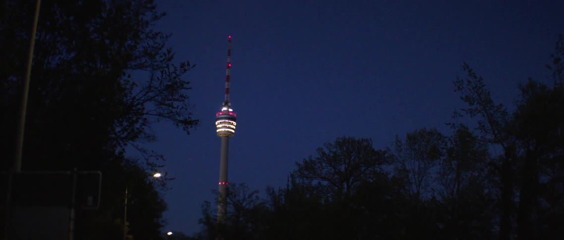 A tower in a city