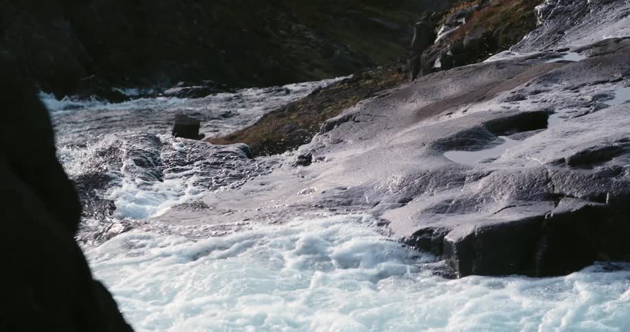 Water rushing down a stream