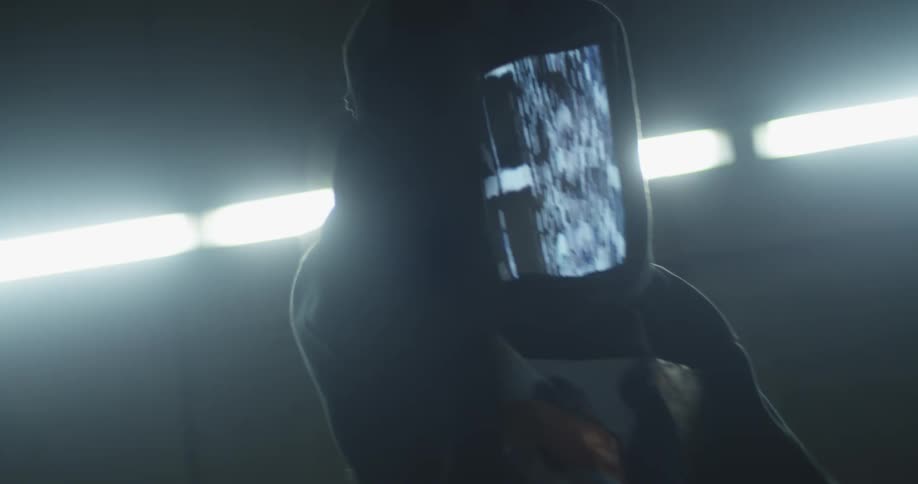 The person dances with technology