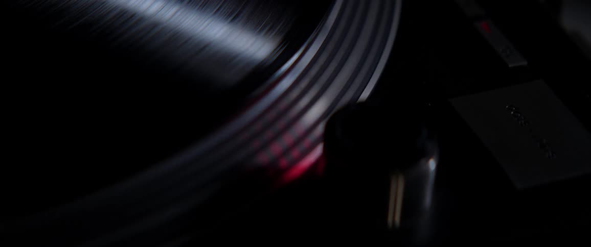 A record playing on a turn table