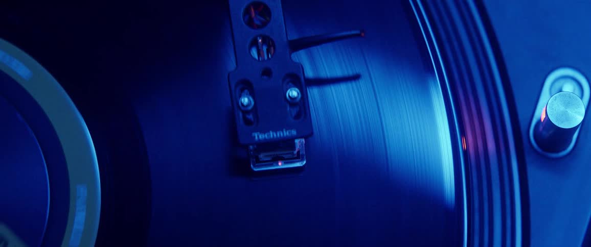 A record playing on a turn table