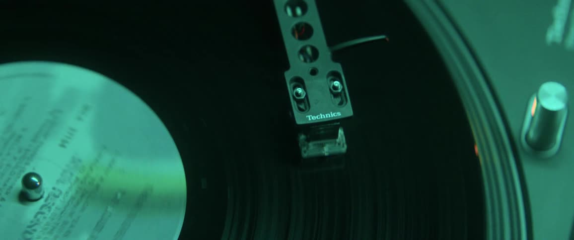 A record spinning on a record player
