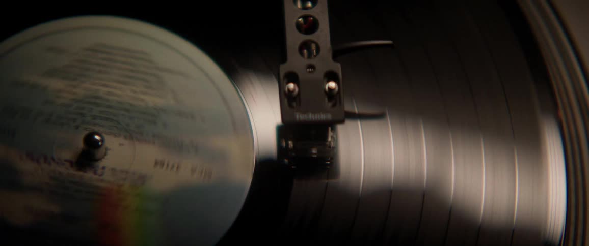Record spinning on record player