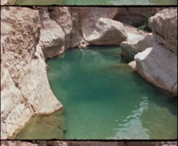 Small hot spring surrounded by rocks