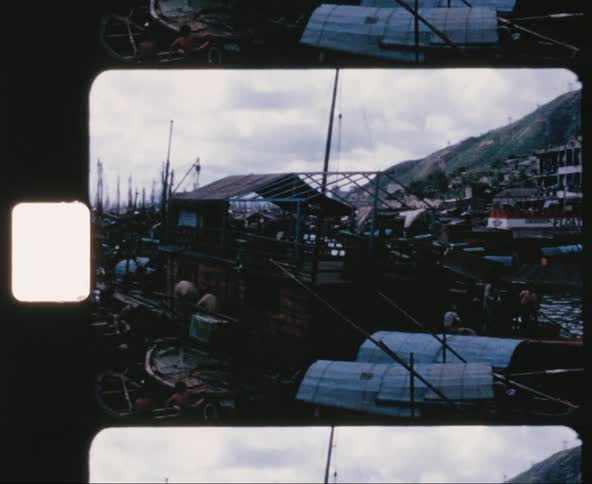 A jumble of various ships in a marina on the coast of a city