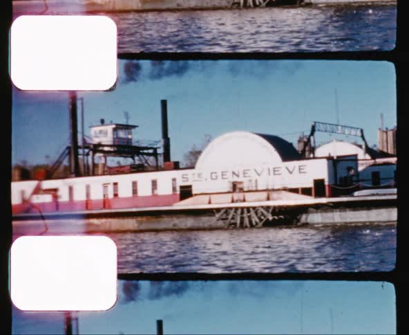 Film footage of a boat on the water