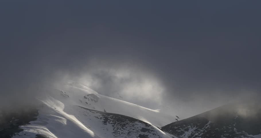 A snow covered mountain range