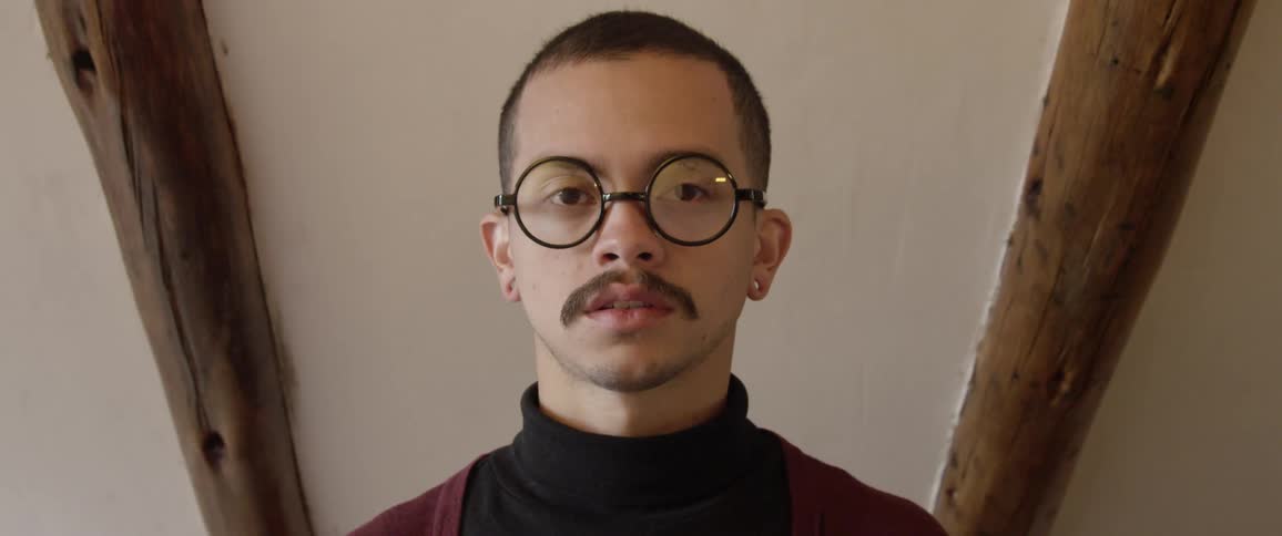 Man wears glasses