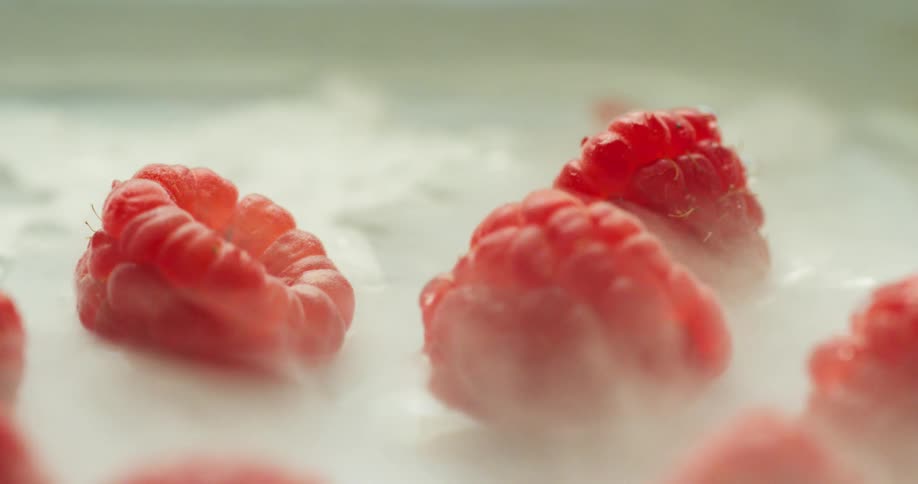 Berries are displayed and theres frost