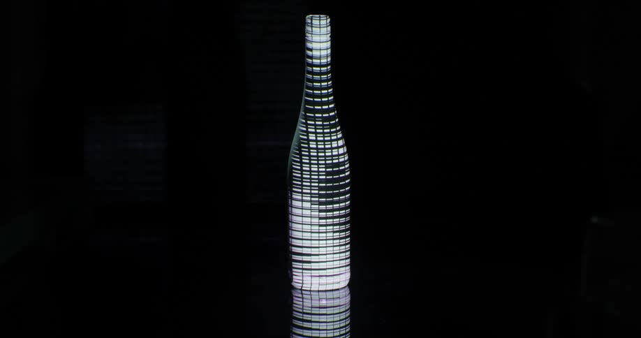 A digital display of a bottle is displayed