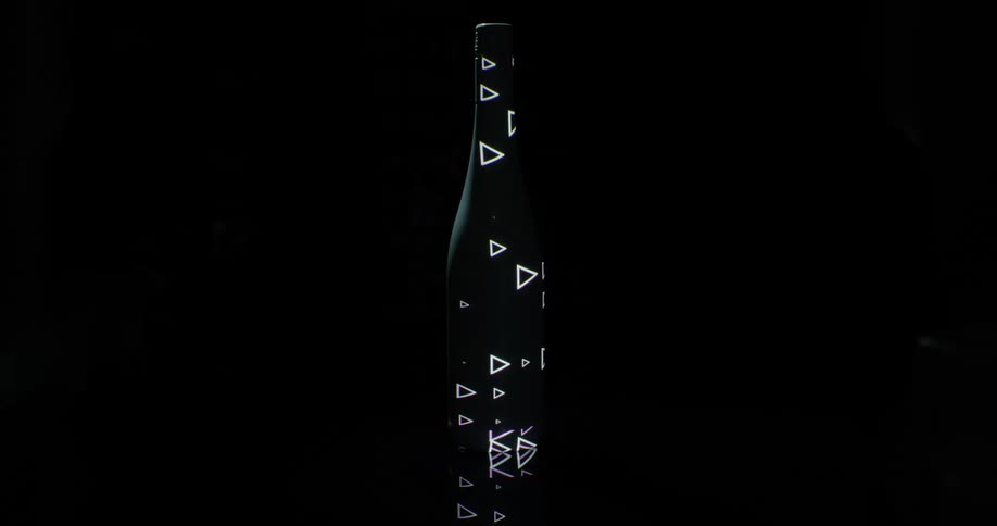 Graphics lighting up on a bottle
