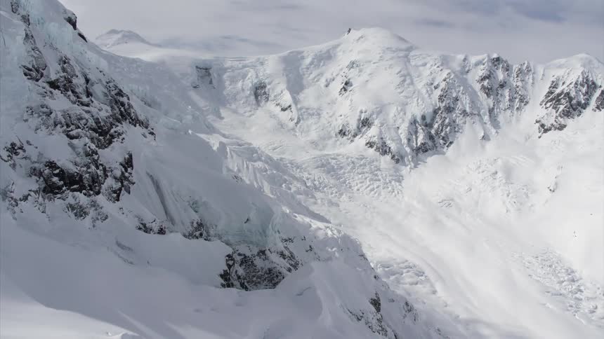 Snow covered mountain range