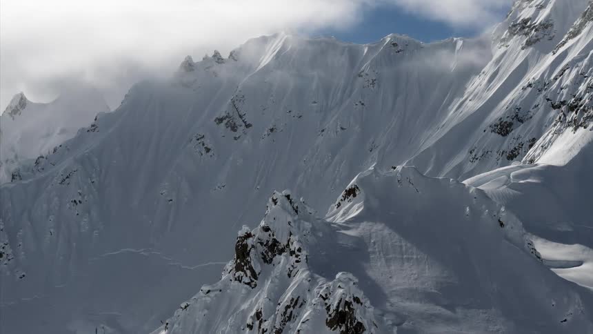 Snow and ice is covering the mountains