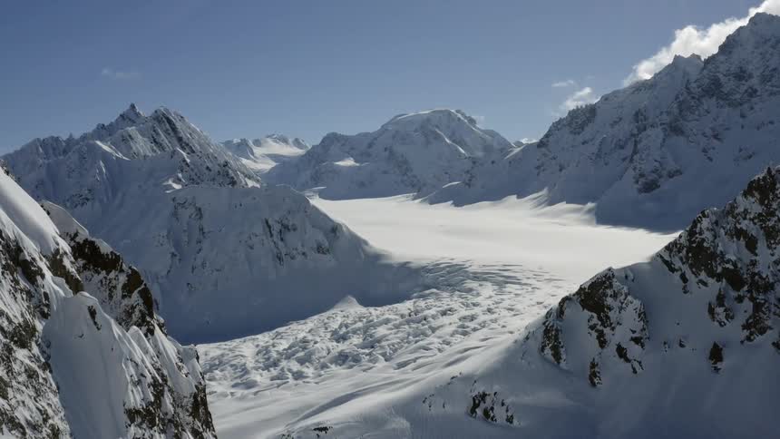 Snow is covering the mountain range
