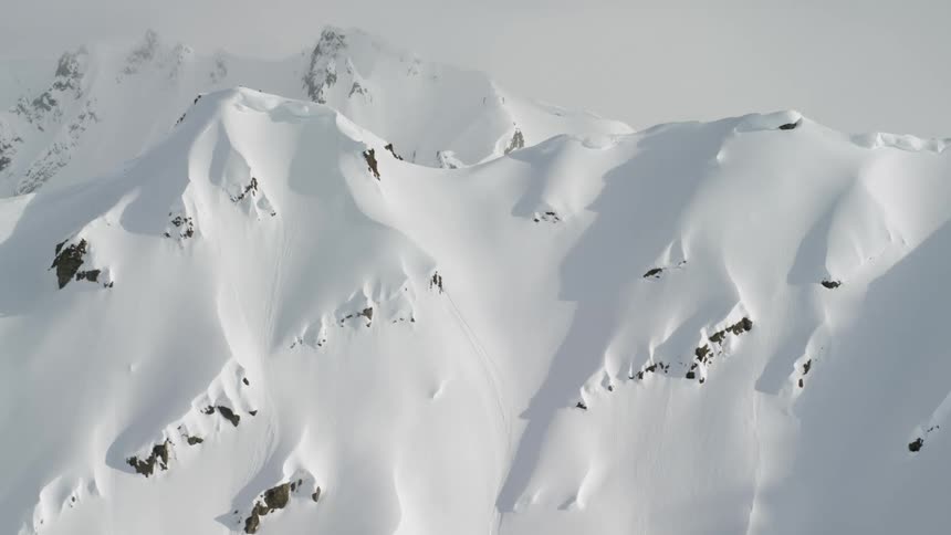 Snow covered mountain peaks