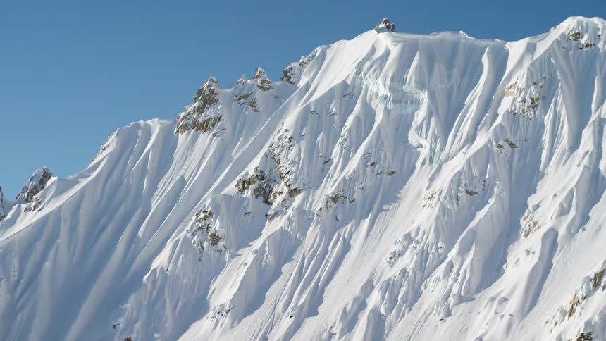 A snow covered mountain range