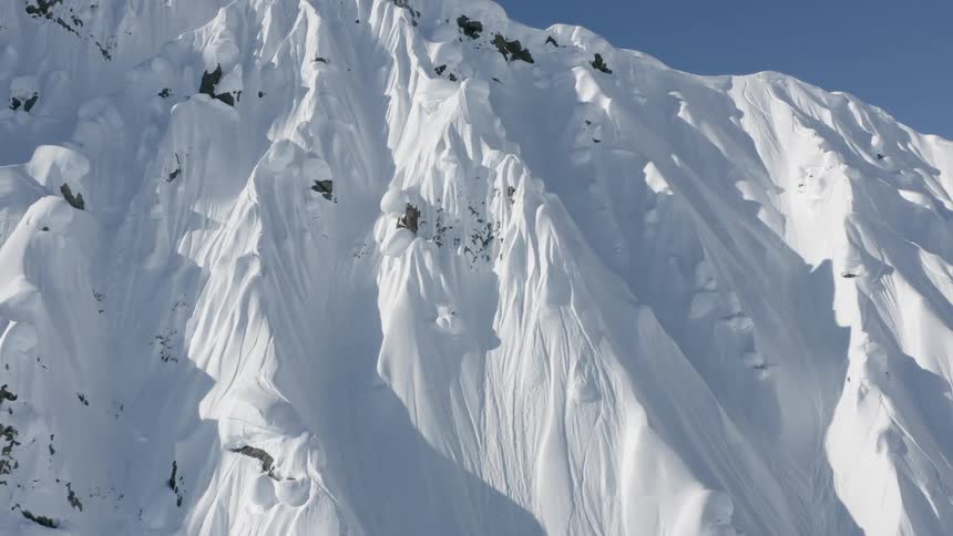 Snow covered mountain peaks