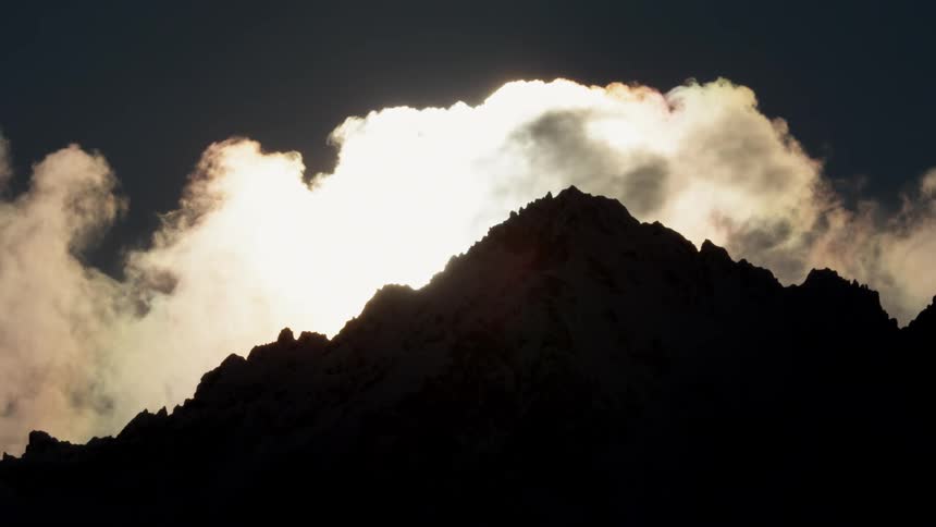 Clouds are forming above the mountain