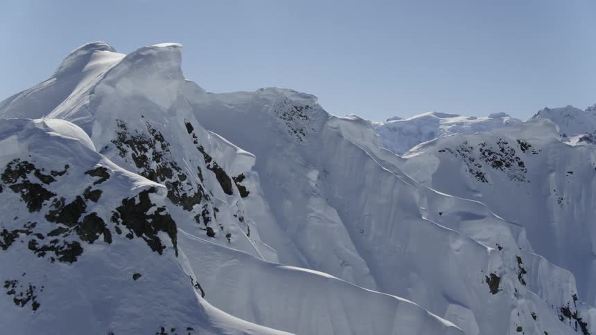 Snow covered mountain peaks