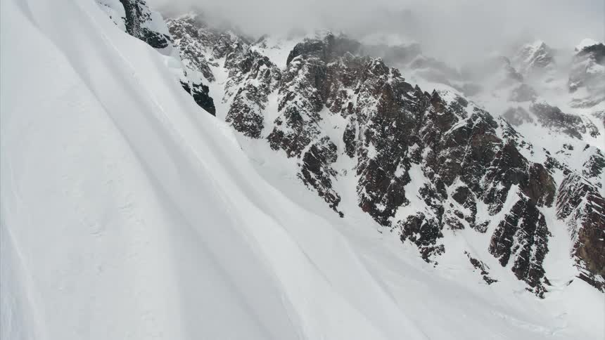 A snow covered mountain range