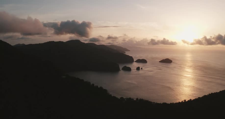 Sunset on a tropical island