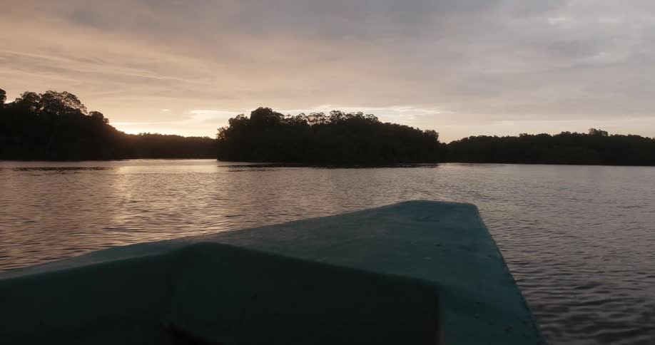 A boat going across the water