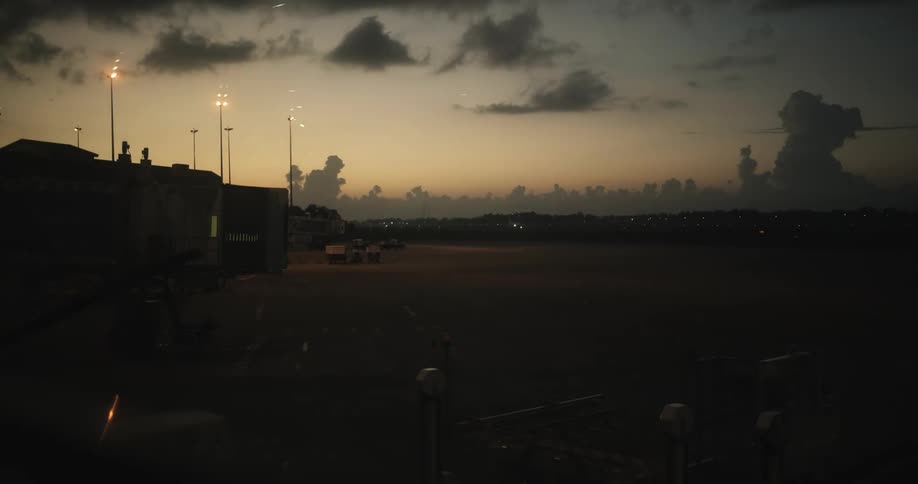 Time lapse of airport terminal