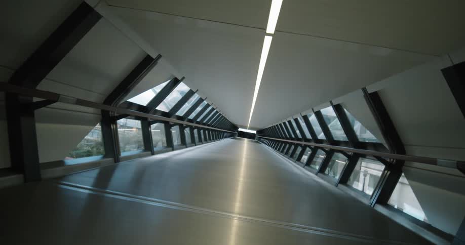 Long corridor lined with windows