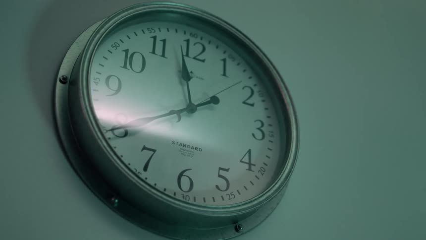 Metal school style wall clock