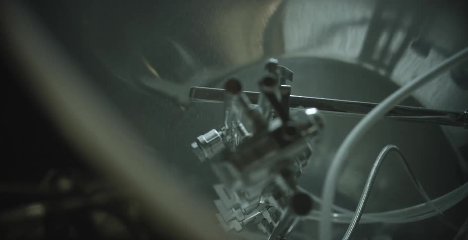 Parts of a machine turn and rotate