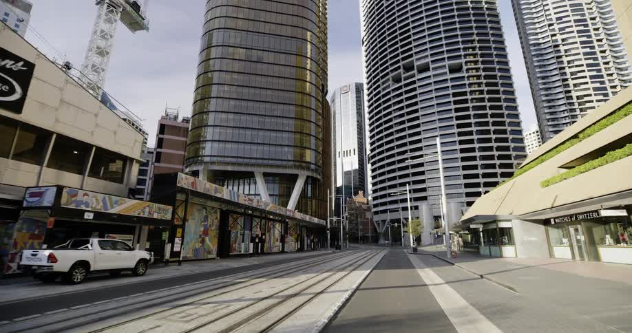 View of empty streets and buildings