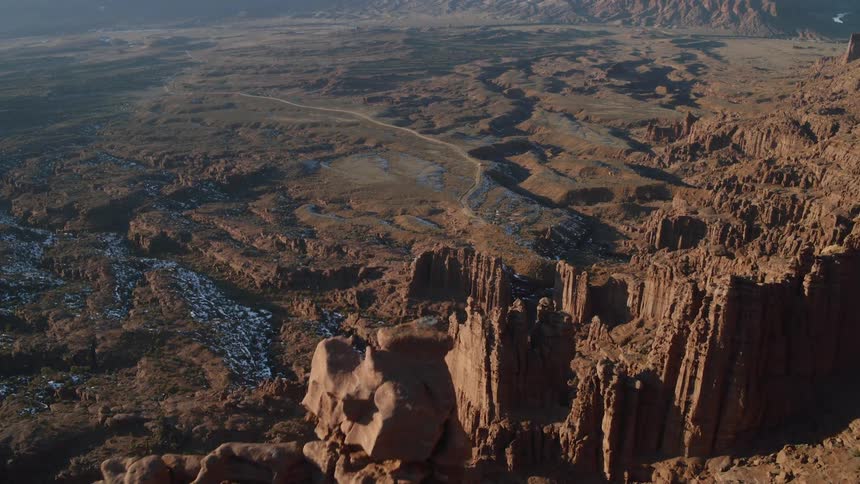 Aerial view of canyons