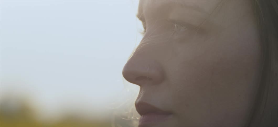 Side view of a woman looking ahead
