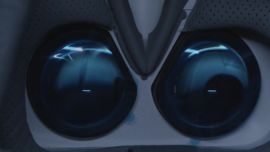 Close up of virtual reality goggles