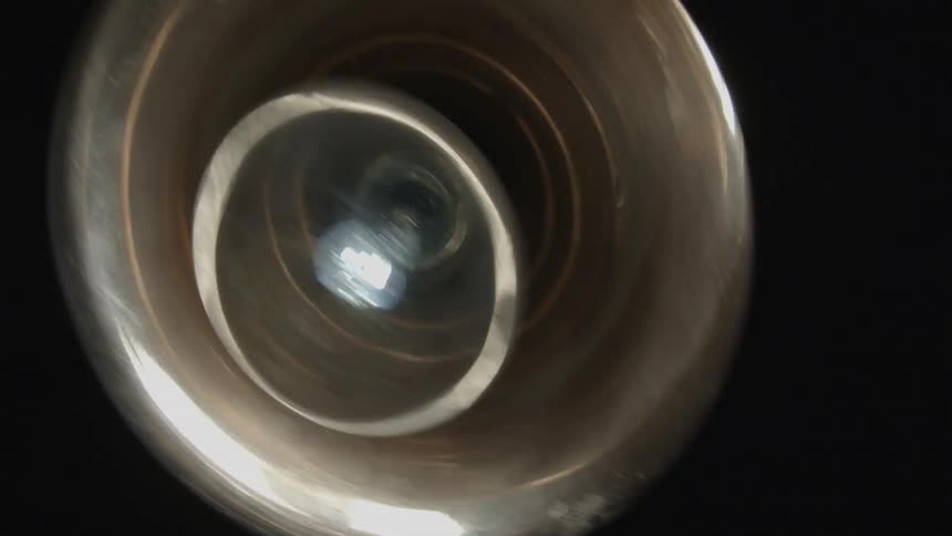 A lamp with a bulb and metal shade zips around in all directions