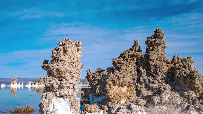 Time lapse of large rocks by some water