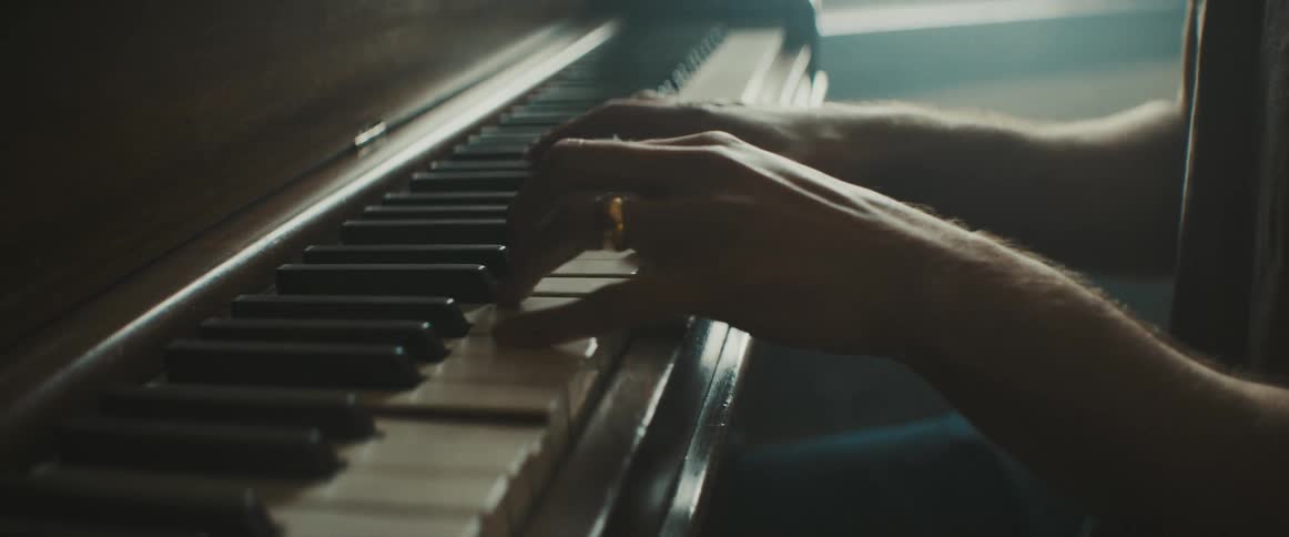 Pianist plays the piano