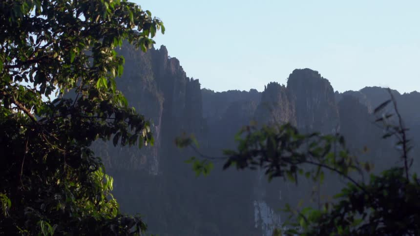 A mountain range is displayed