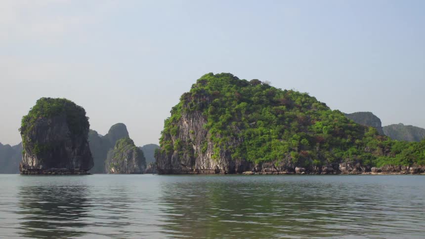 The haystack sits in the water