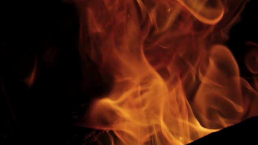 Flames rising as a fire burns