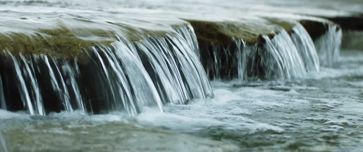 Water flowing over rocks in a stream