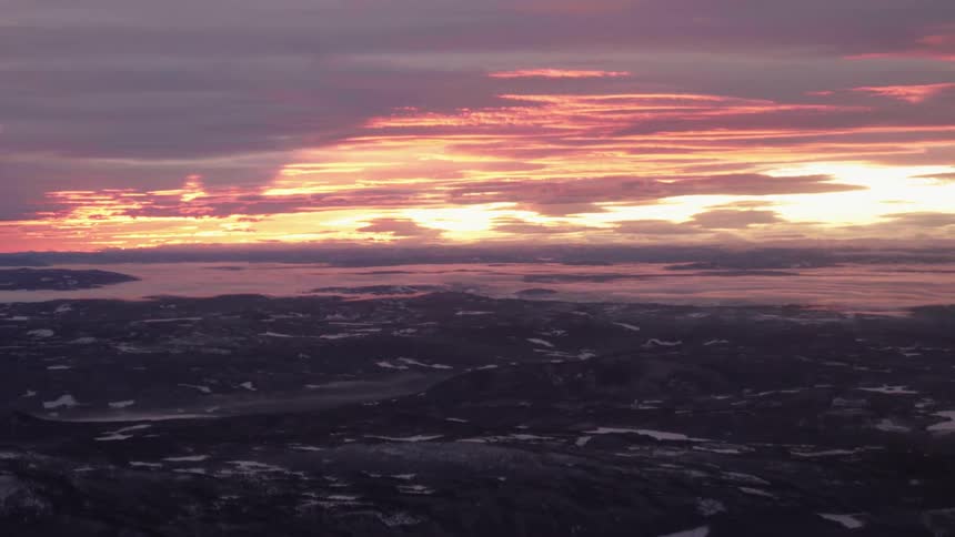 A red sky over the landscape