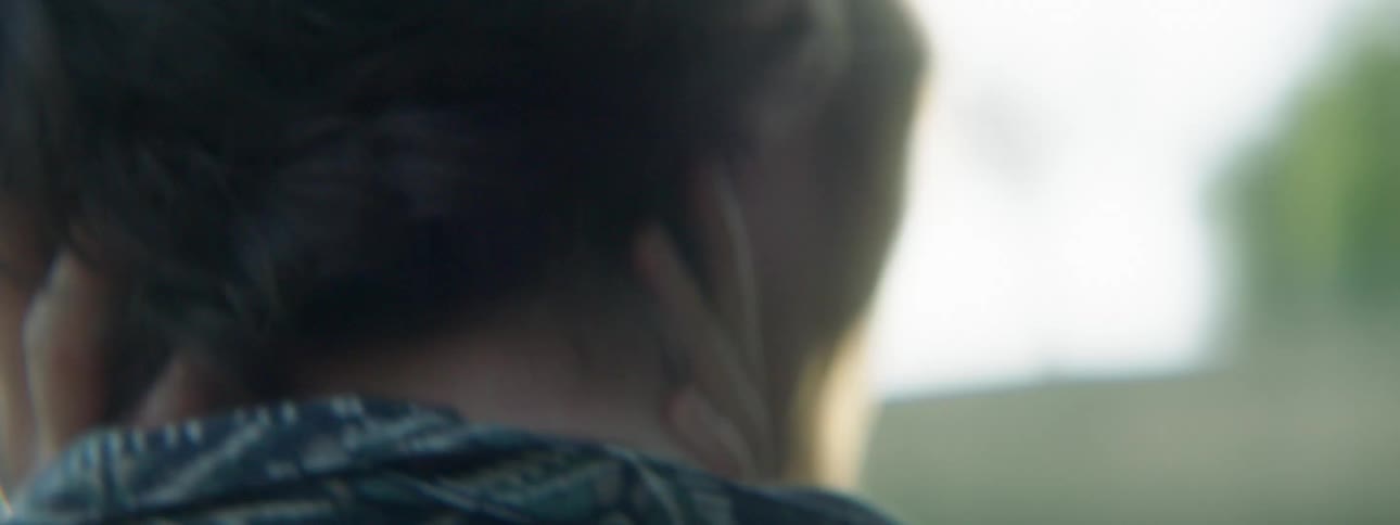 Close up of romantic couple making out outdoors