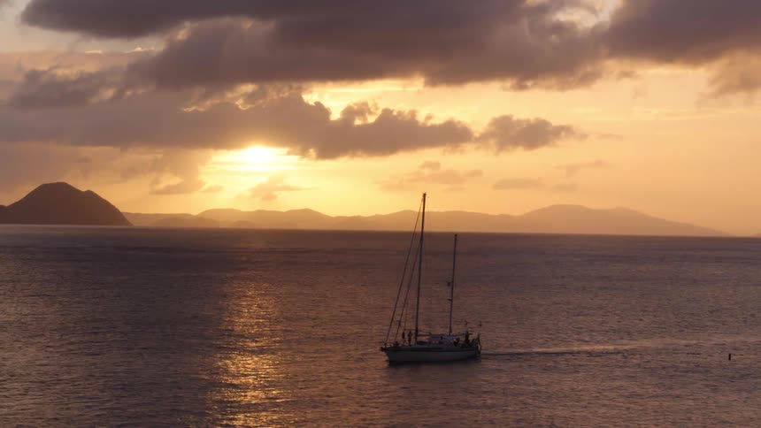 A boat sailing in the ocean