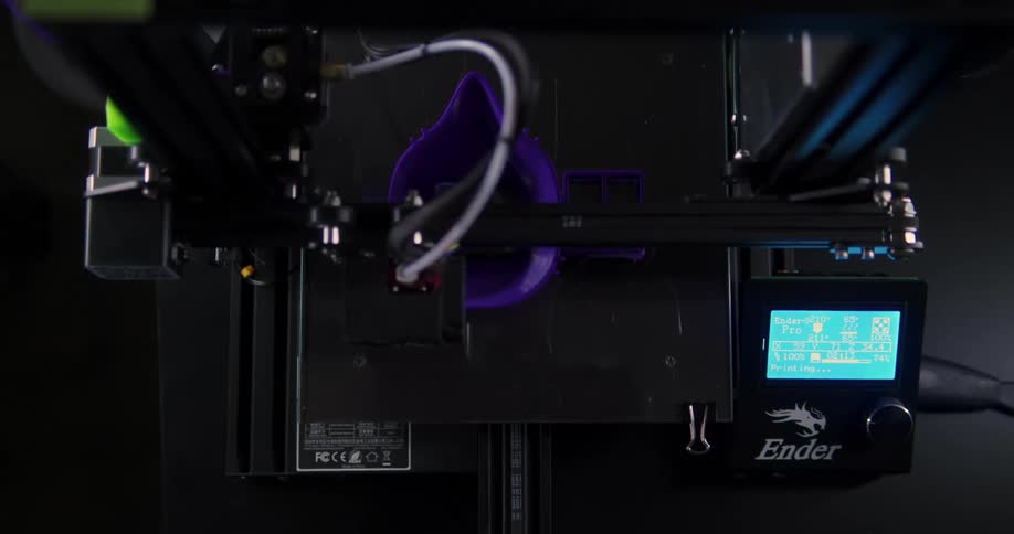 A 3d printing machine moving and printing