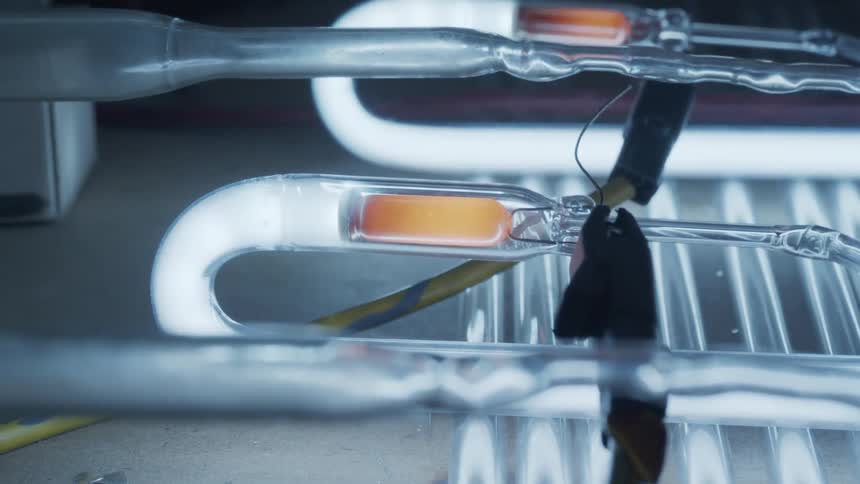Glass blowing equipment on a counter