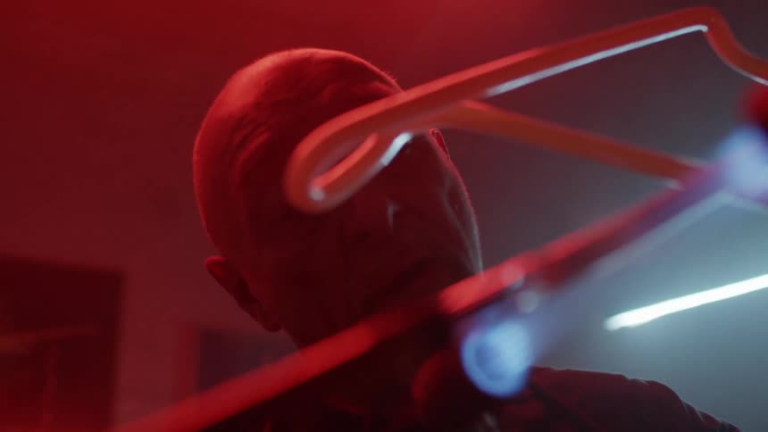 A glassblower works inside