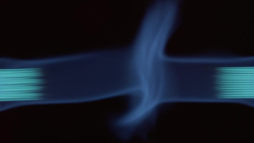 Natural gas burns blue inside of an appliance