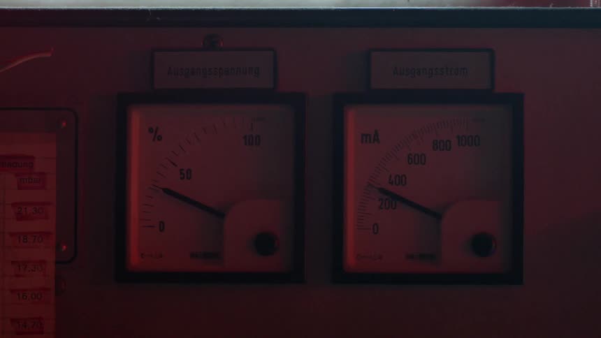 Two scientific measuring devices hang on a wall