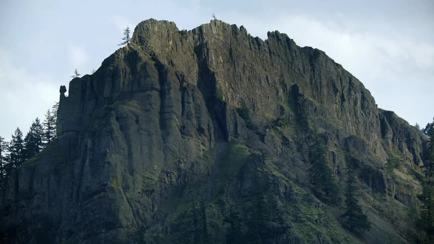 Looking up a Mitchell Ridge just outside of Hood River Oregon in late afternoon light on a crisp Spring day